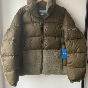 Columbia Women's Leadbetter Sherpa Point Hybrid Puffer Jacket Olive Green